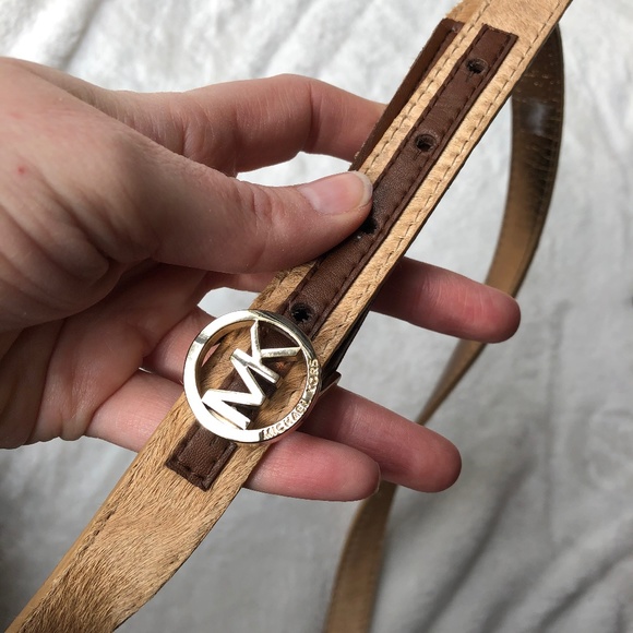 MICHAEL Michael Kors Accessories - Michael Kors Tan Calf Hair Belt Large